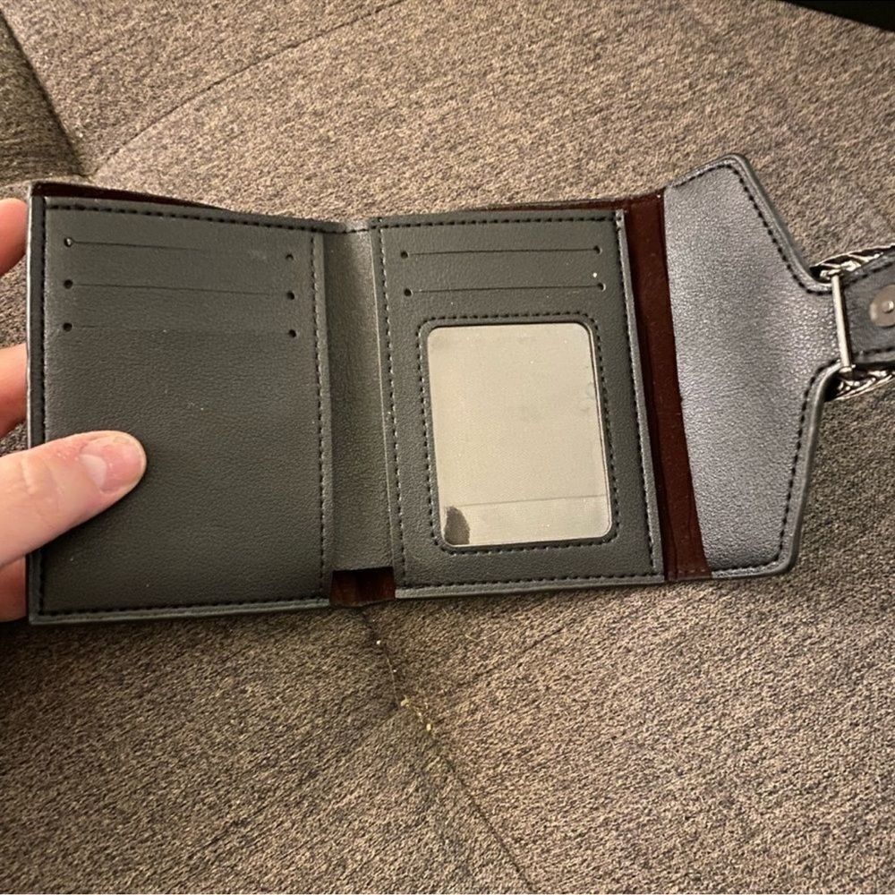 Black Croc-Embossed Wallet with Silver Buckle - Picture 4 of 5